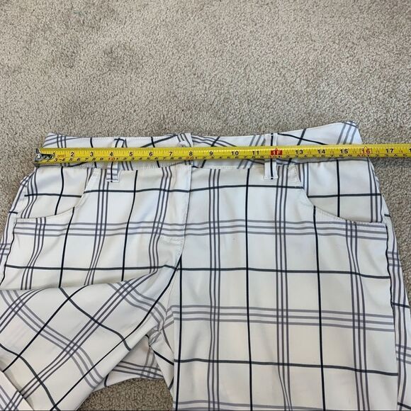 QUAGMIRE Golf White gray black striped plaid check shorts Sz 8 NWOT - Picture 7 of 11